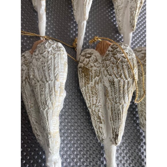 Vintage Plaster Angel Ornaments Set of 6 | Praying & Singing Angels 1990s - Picture 7 of 9